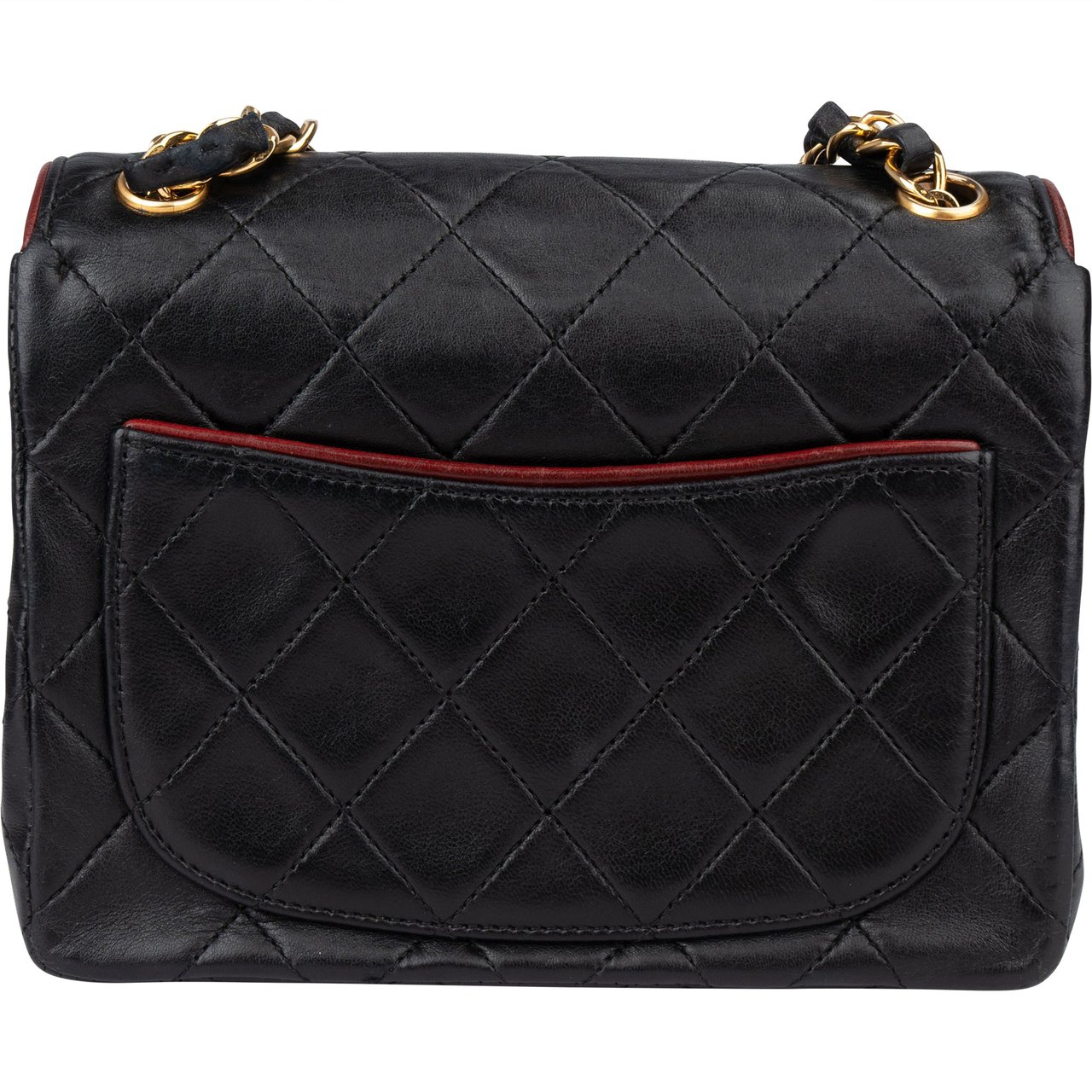 Chanel Chanel Quilted Lambskin 24K Gold Single Flap Crossbody Bag Zwart