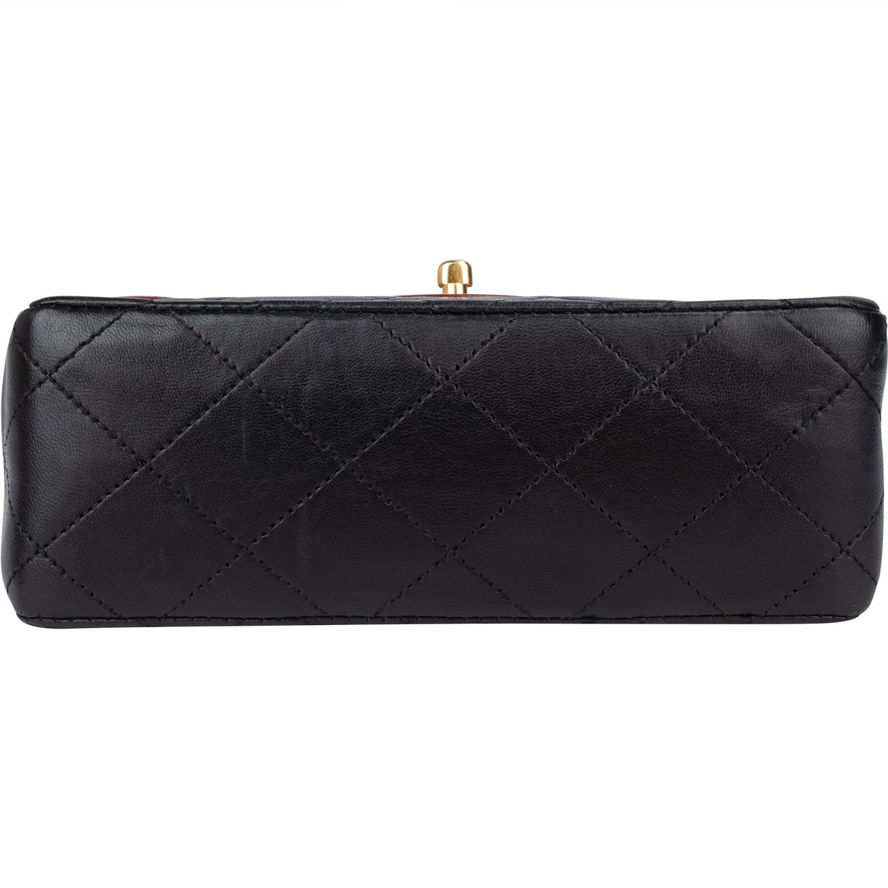 Chanel Chanel Quilted Lambskin 24K Gold Single Flap Crossbody Bag Zwart