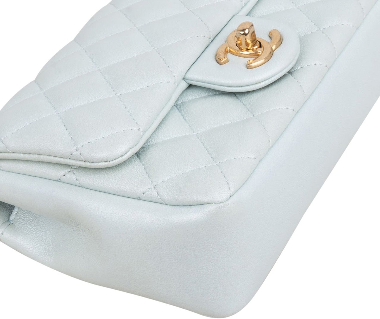 Chanel Quilted Lambskin Mini Single Flap Pearl Handle Crossbody Bag Divers