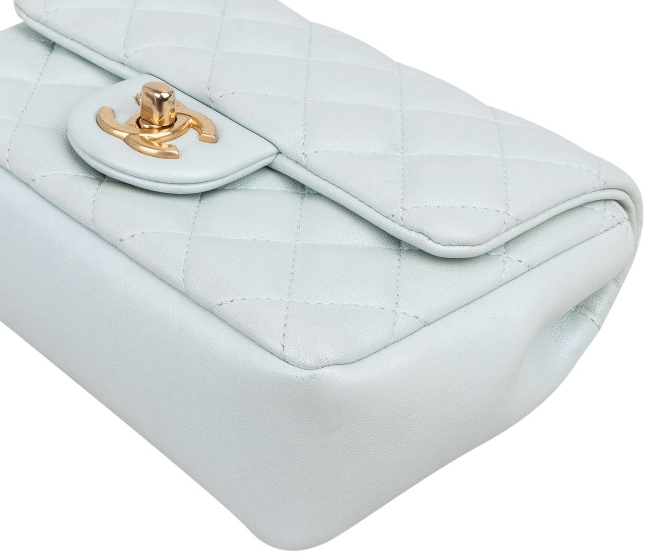 Chanel Quilted Lambskin Mini Single Flap Pearl Handle Crossbody Bag Divers