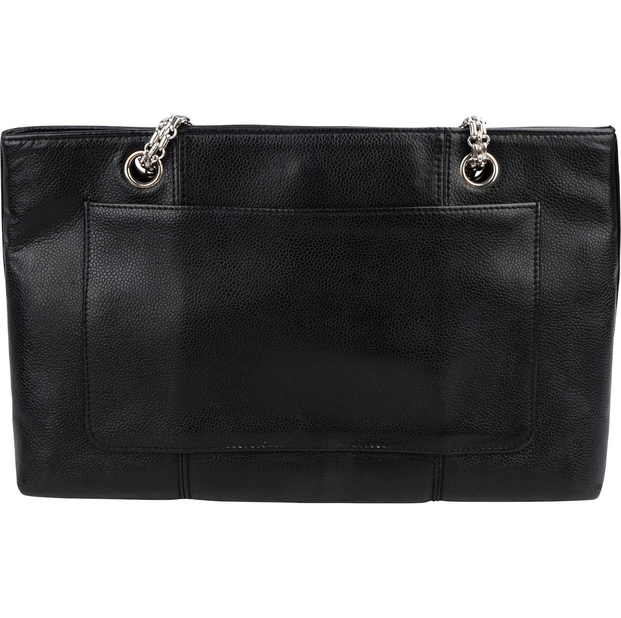 Chanel Caviar Leather Bijoux Chain Tote Shoulder Crossbody Bag Zwart