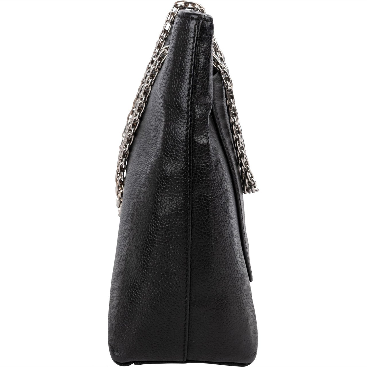 Chanel Caviar Leather Bijoux Chain Tote Shoulder Crossbody Bag Zwart
