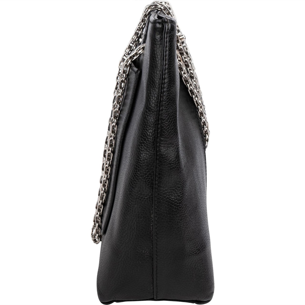 Chanel Caviar Leather Bijoux Chain Tote Shoulder Crossbody Bag Zwart