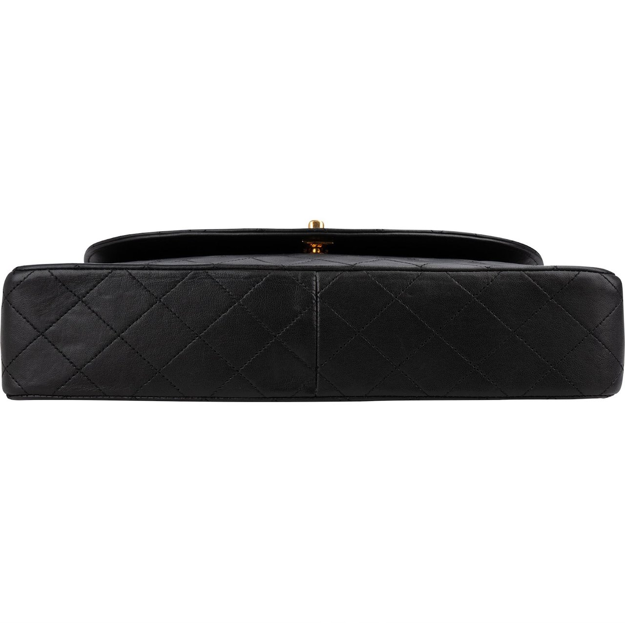 Chanel Quilted Lambskin 24K Gold Single Flap Shoulder Bag Zwart