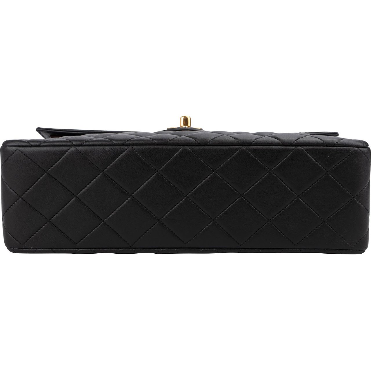 Chanel Quilted Lambskin 24K Gold Single Flap Shoulder Bag Zwart