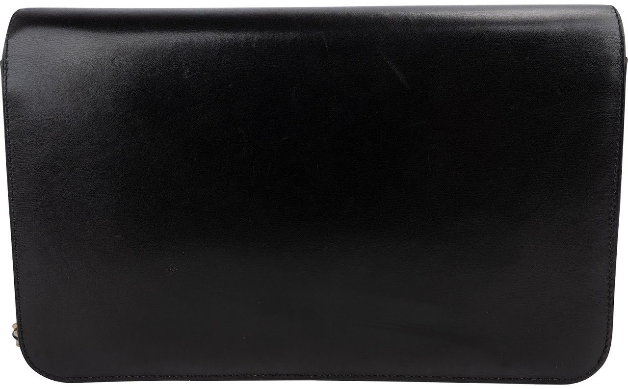 Chanel Noir Boxcalf CC Single Flap Shoulder Bag Zwart
