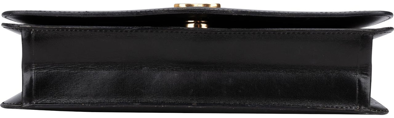 Chanel Noir Boxcalf CC Single Flap Shoulder Bag Zwart