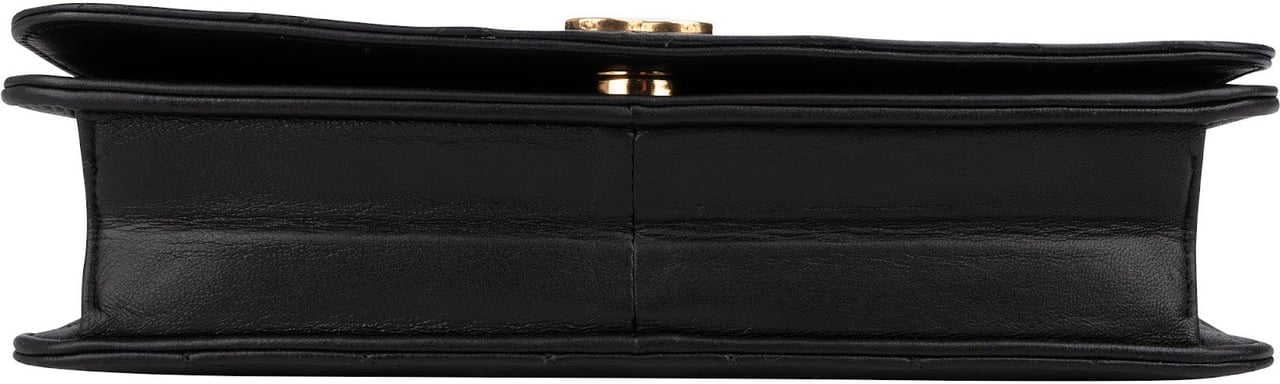 Chanel Quilted Lambskin 24K Gold Single Flap Crossbody Bag Zwart