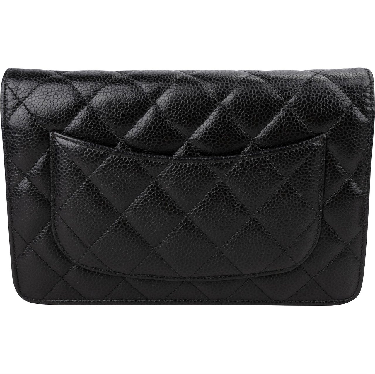 Chanel Caviar Leather Wallet On Chain Crossbody Bag Zwart