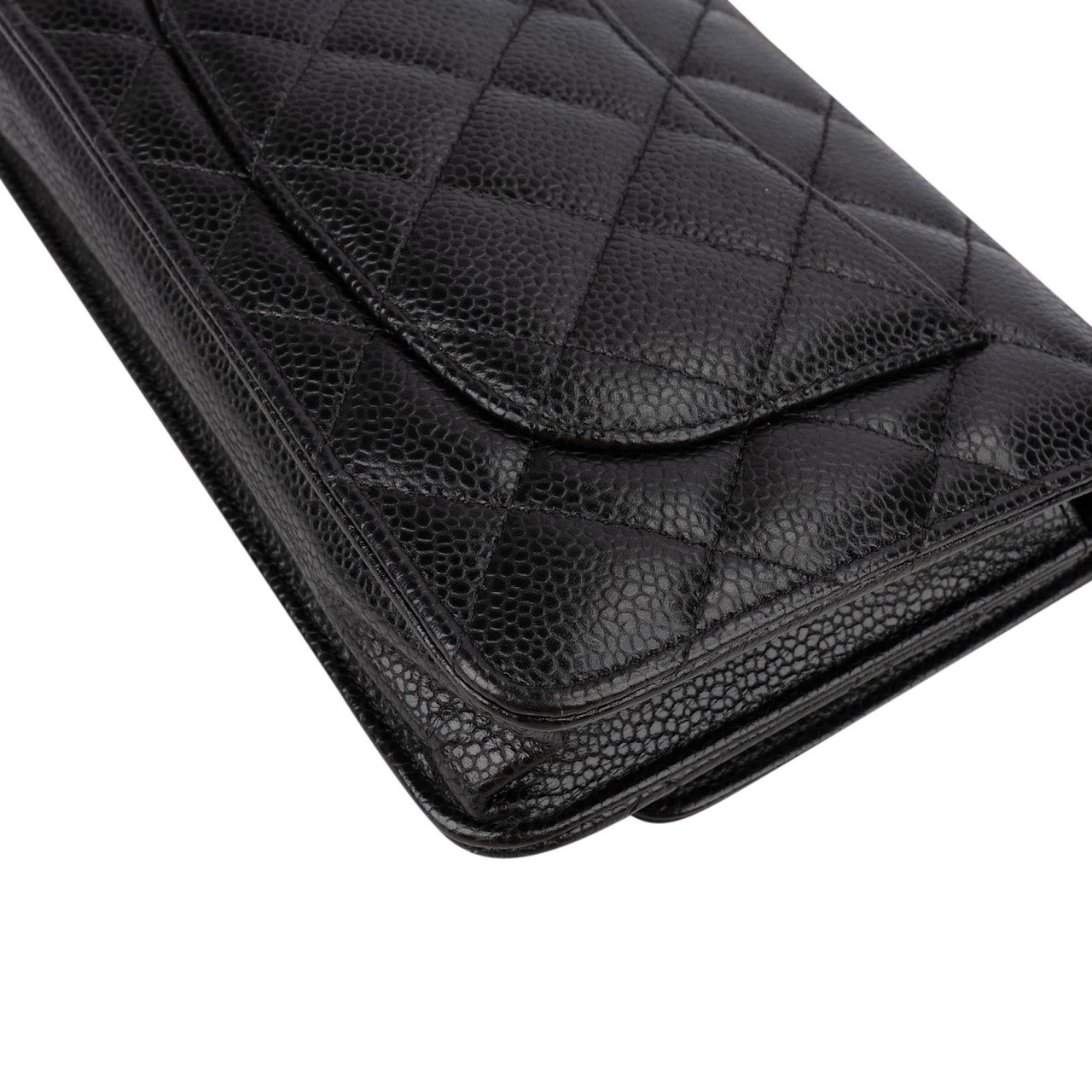 Chanel Caviar Leather Wallet On Chain Crossbody Bag Zwart