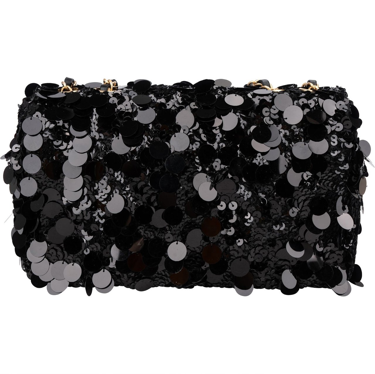 Chanel Limited Sequin Classic Medium Single Flap Crossbody Bag Zwart