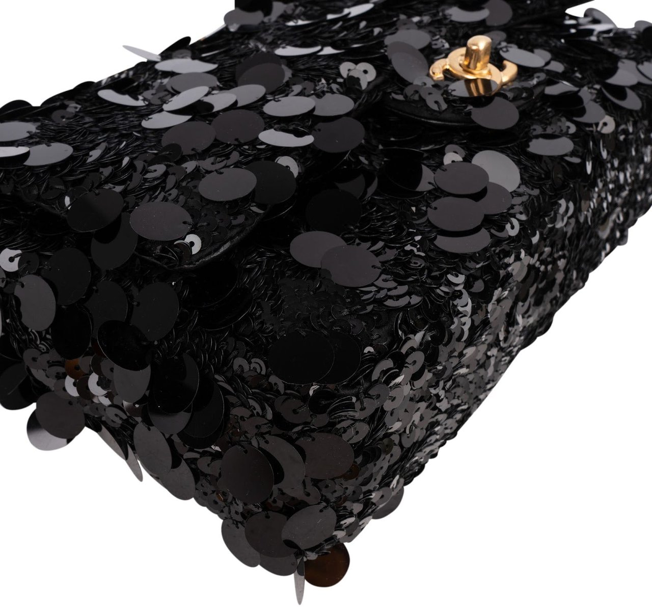 Chanel Limited Sequin Classic Medium Single Flap Crossbody Bag Zwart