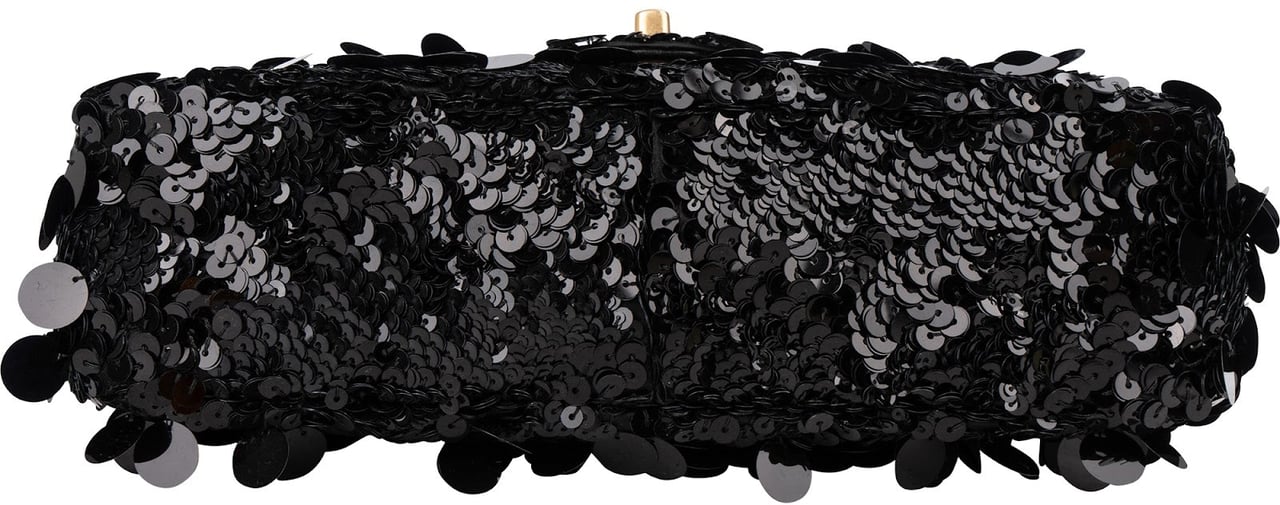 Chanel Limited Sequin Classic Medium Single Flap Crossbody Bag Zwart
