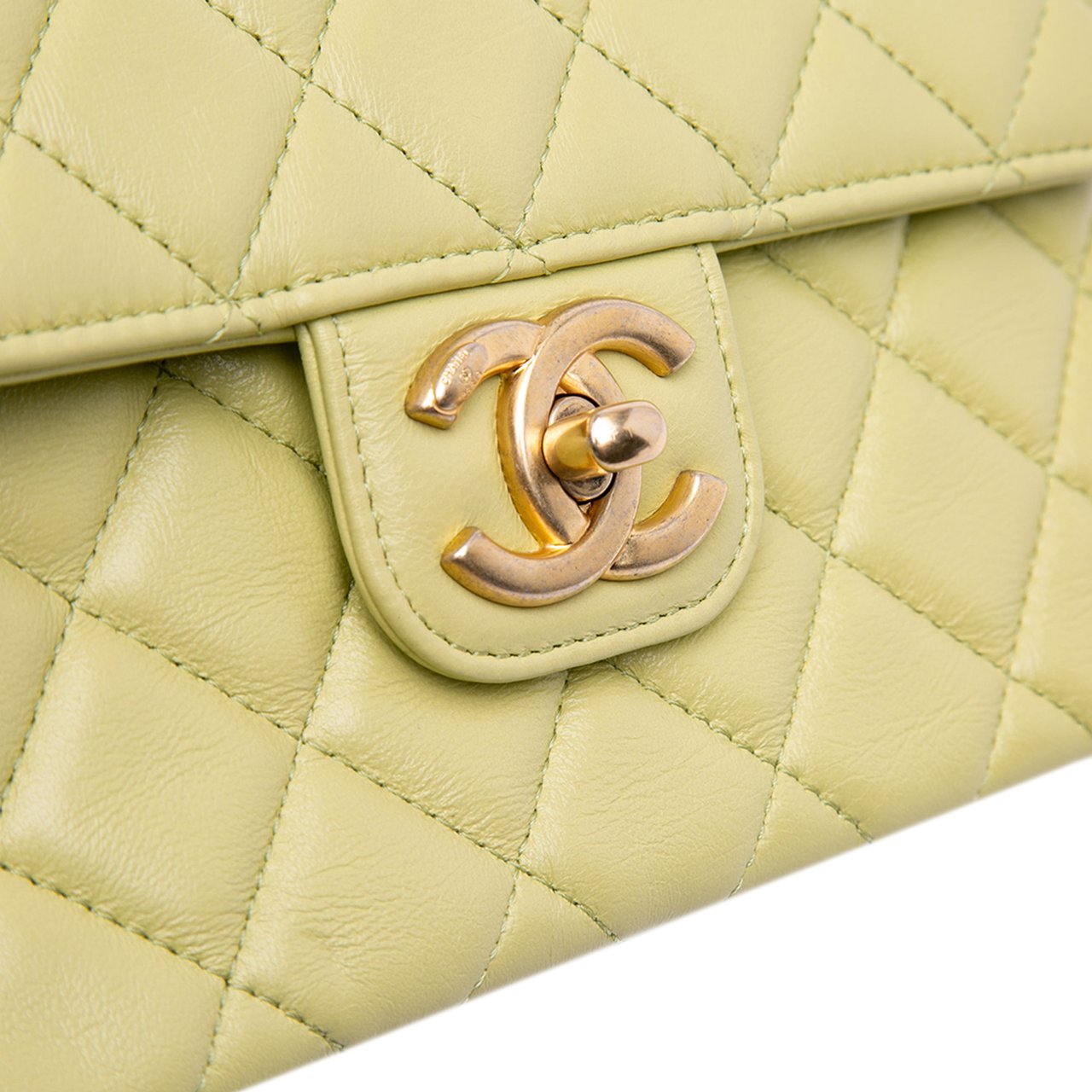 Chanel Mini Square Lambskin Casino Royale Charms Single Flap Groen