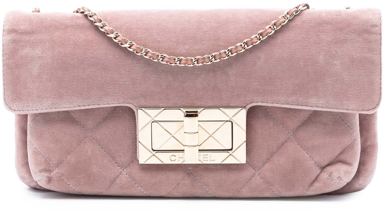 Chanel Quilted Velvet Giant Mademoiselle Turnlock Shoulder Bag Roze