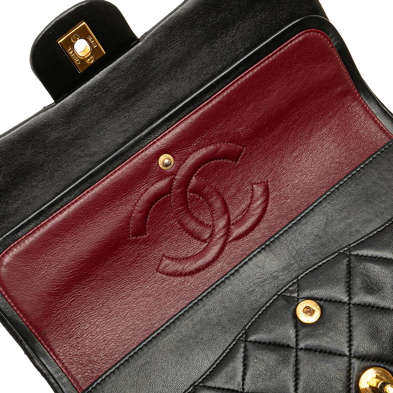 Chanel Medium Classic Lambskin Double Flap Zwart
