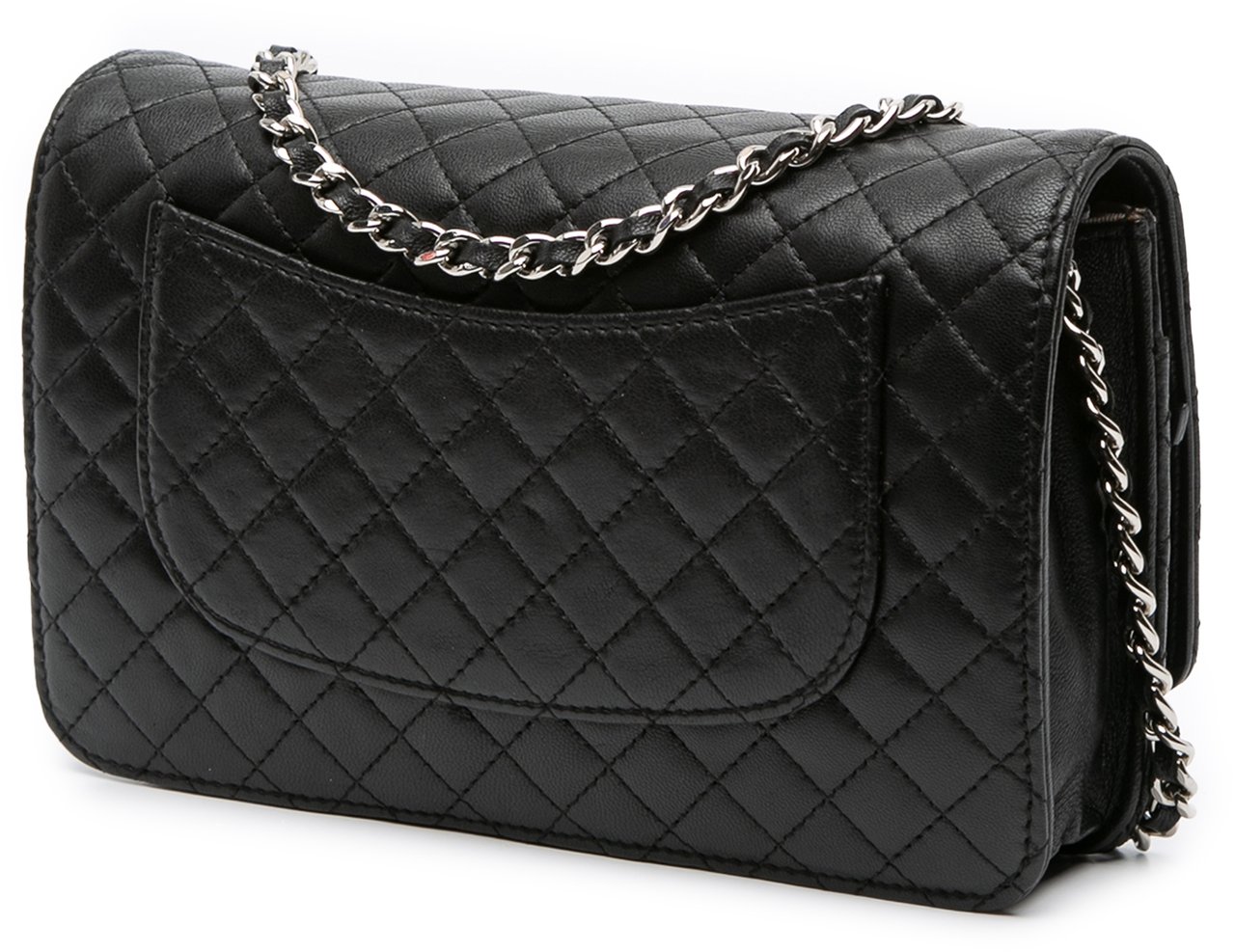 Chanel Microquilted Lambskin Wallet On Chain Zwart