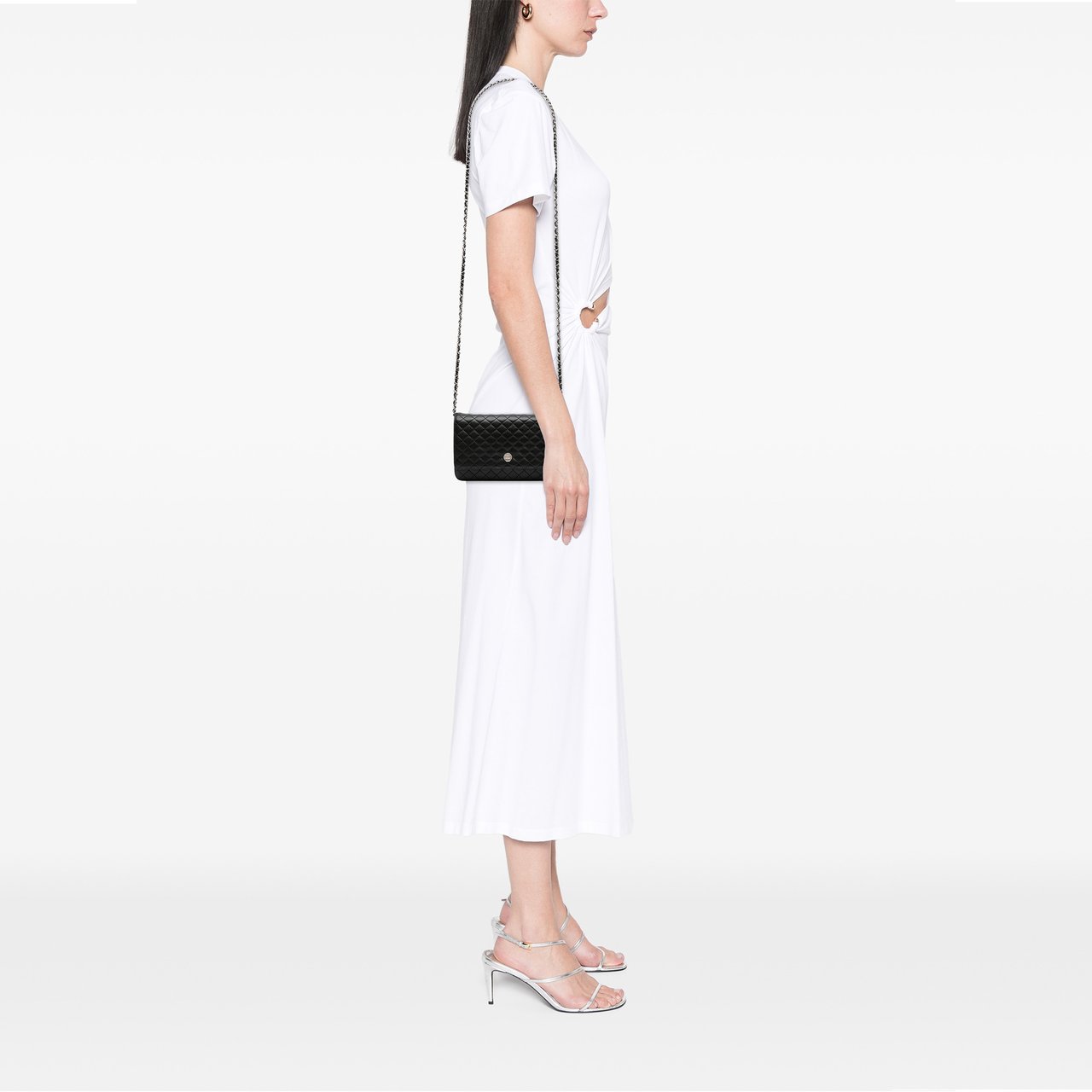 Chanel Microquilted Lambskin Wallet On Chain Zwart