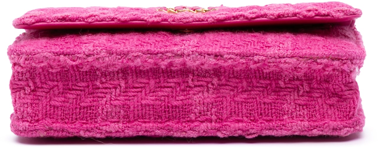 Chanel Tweed 19 Wallet On Chain Roze