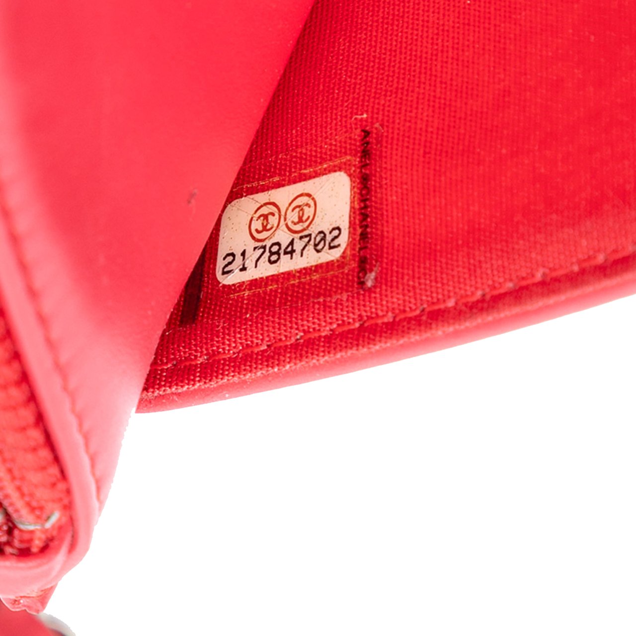 Chanel CC Patent Diamond Quilted Wallet On Chain Rood