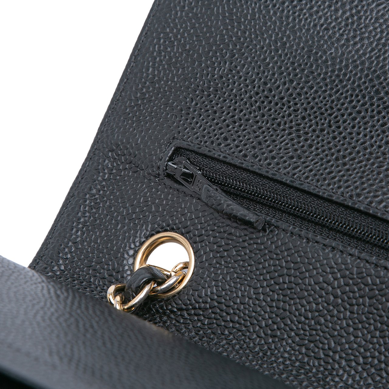 Chanel Medium Classic Caviar Double Flap Zwart