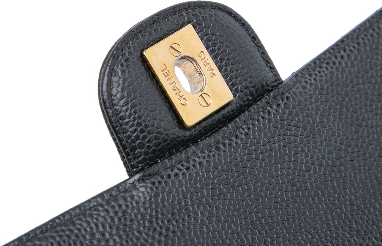 Chanel Medium Classic Caviar Double Flap Zwart