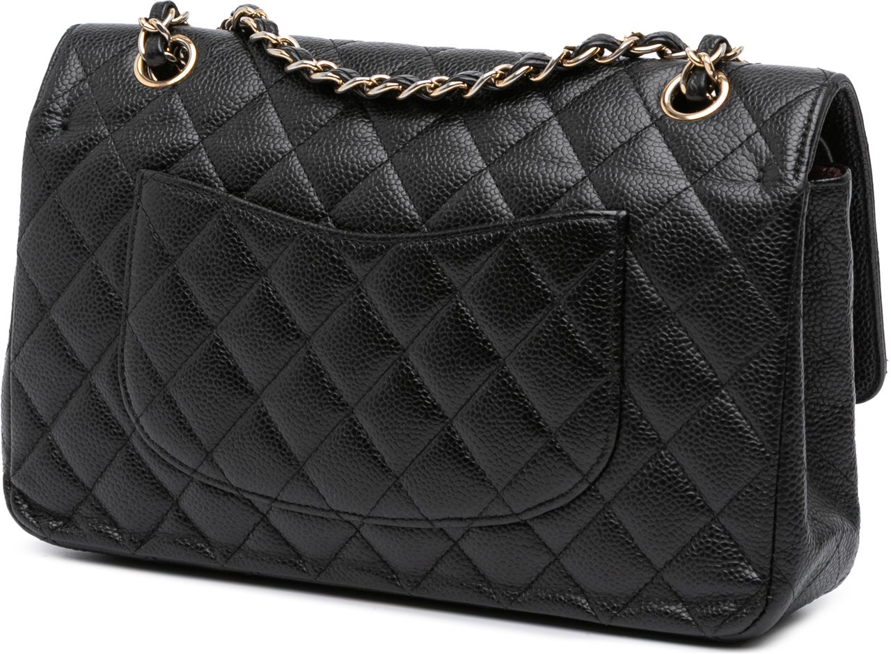 Chanel Medium Classic Caviar Double Flap Zwart