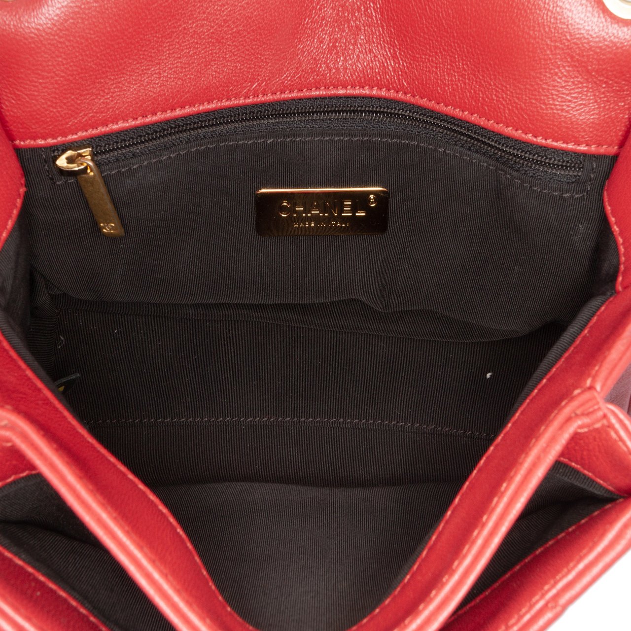 Chanel Small Quilted Lambskin Chain Link Flap Rood