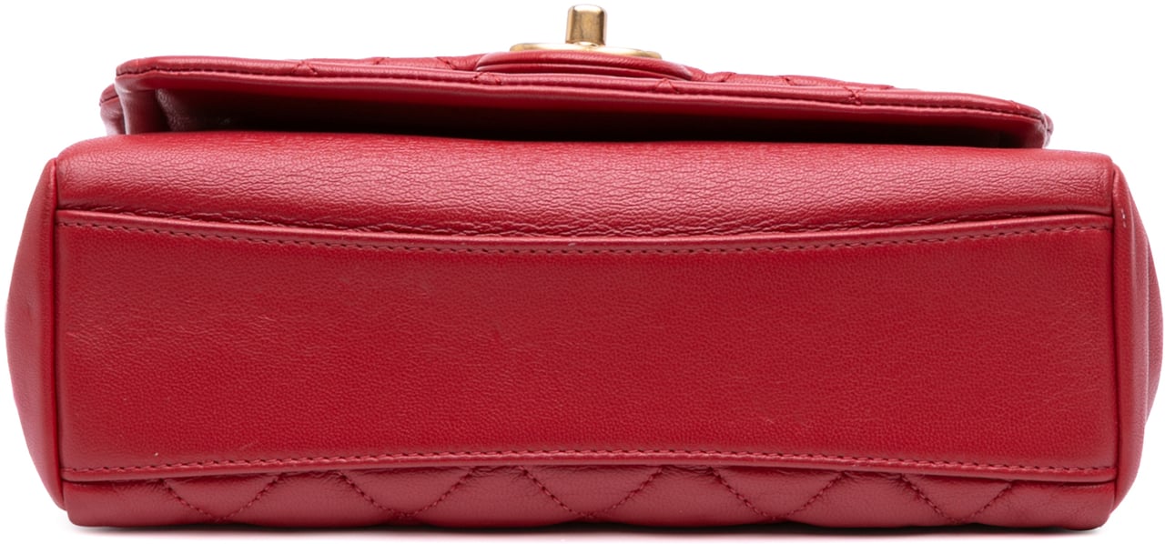 Chanel Small Quilted Lambskin Chain Link Flap Rood