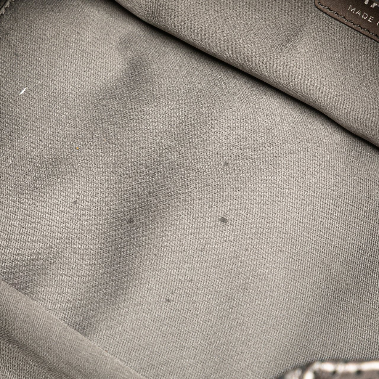 Chanel Metallic Perforated Calfskin Drill Accordion Flap Zilver