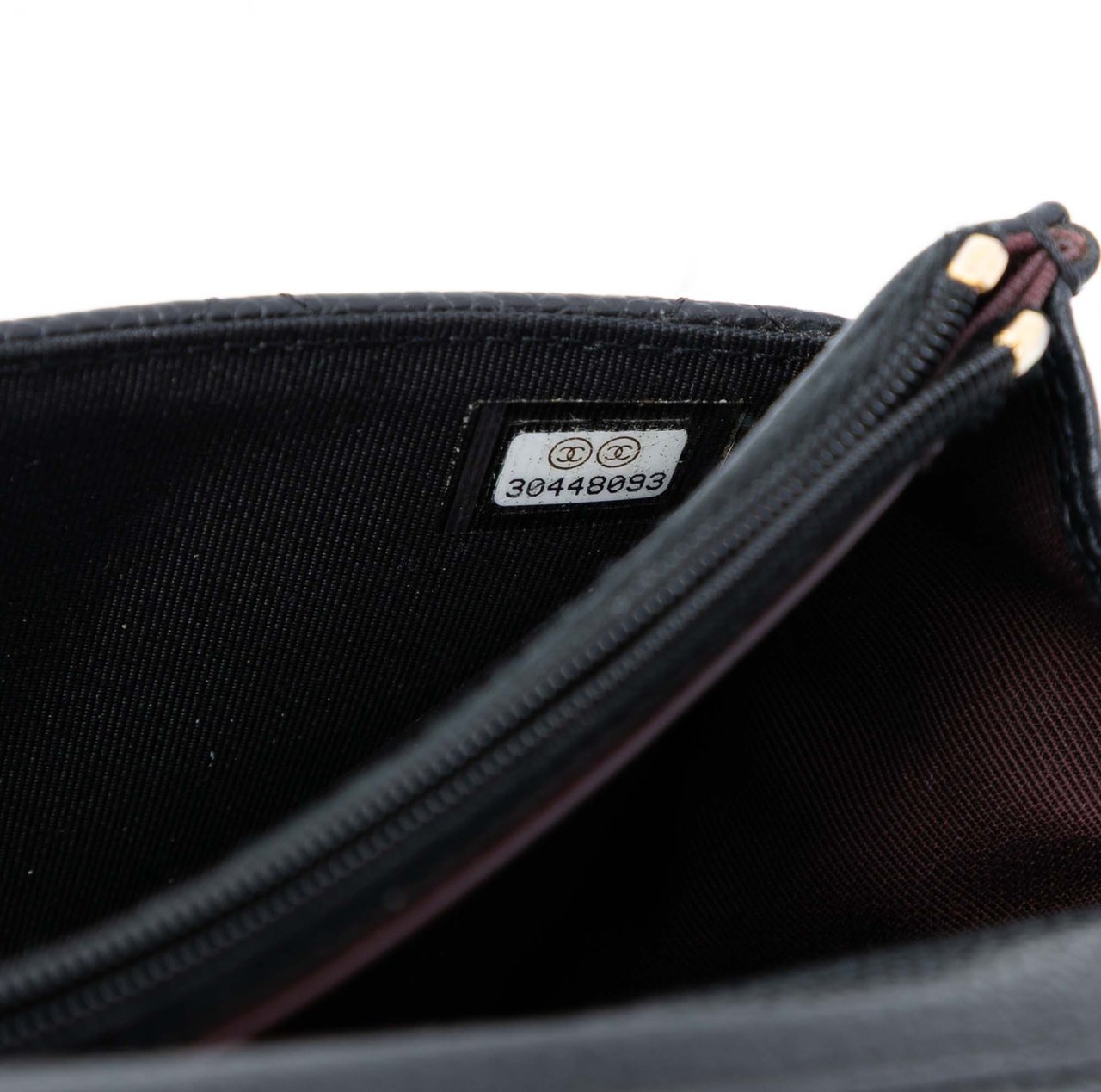 Chanel CC Quilted Caviar Wallet on Chain Zwart