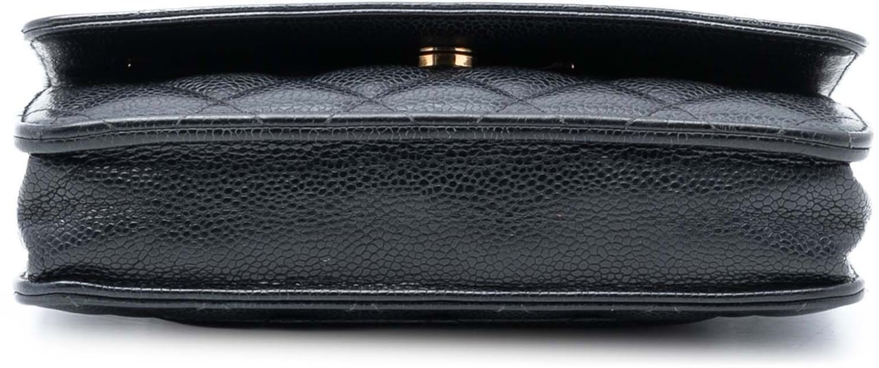Chanel CC Quilted Caviar Wallet on Chain Zwart