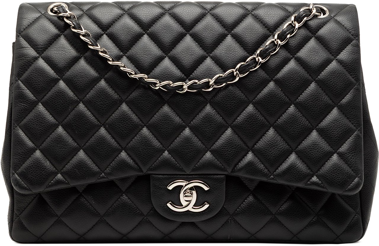 Chanel Maxi Classic Caviar Double Flap Zwart