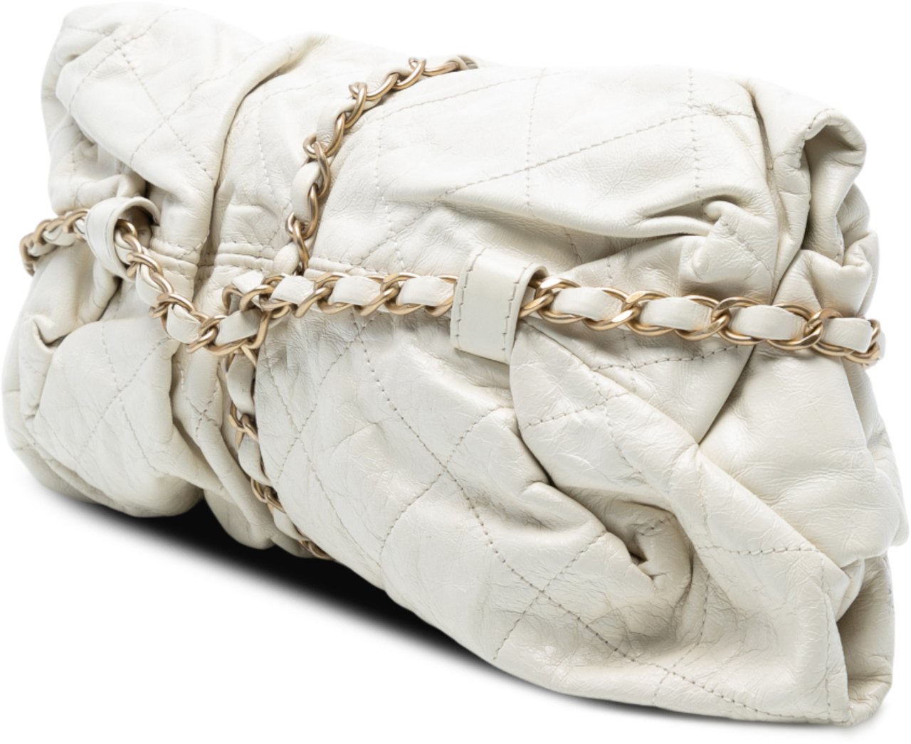 Chanel Quilted Calfskin Midnight Swim Baluchon Bag Wit