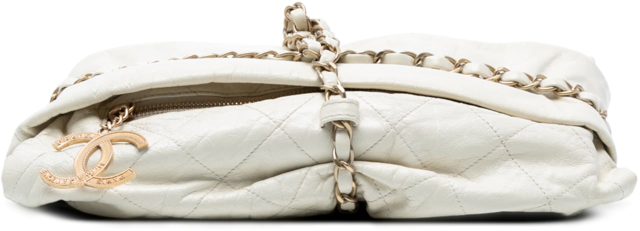 Chanel Quilted Calfskin Midnight Swim Baluchon Bag Wit