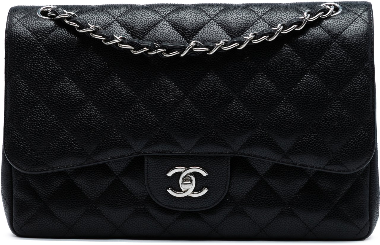 Chanel Jumbo Classic Caviar Double Flap Zwart