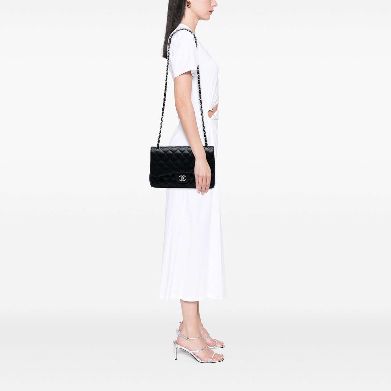 Chanel Jumbo Classic Caviar Double Flap Zwart
