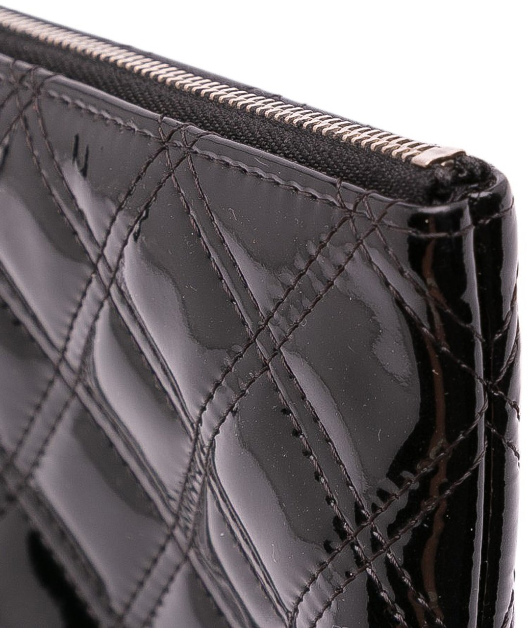 Chanel Medium Quilted Patent O Case Clutch Zwart