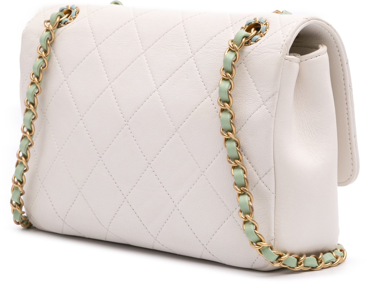 Chanel CC Quilted Calfskin Single Flap Wit