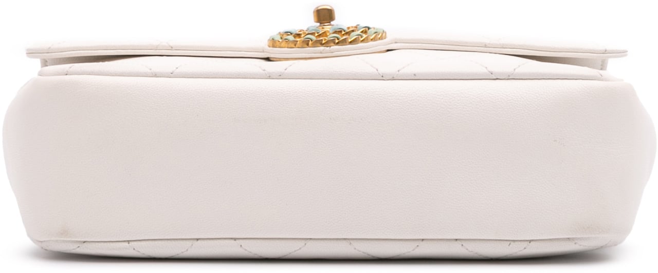 Chanel CC Quilted Calfskin Single Flap Wit