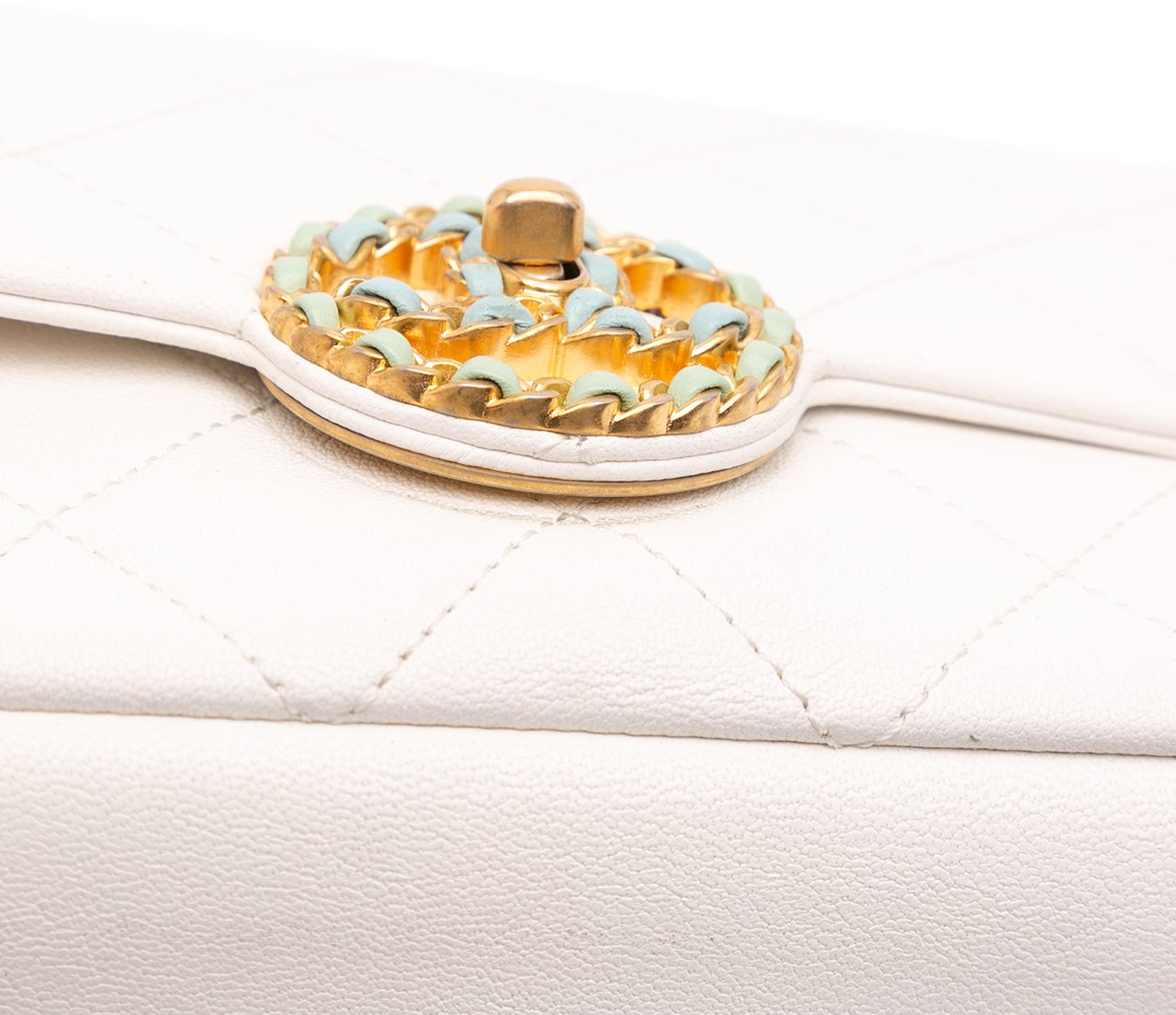 Chanel CC Quilted Calfskin Single Flap Wit