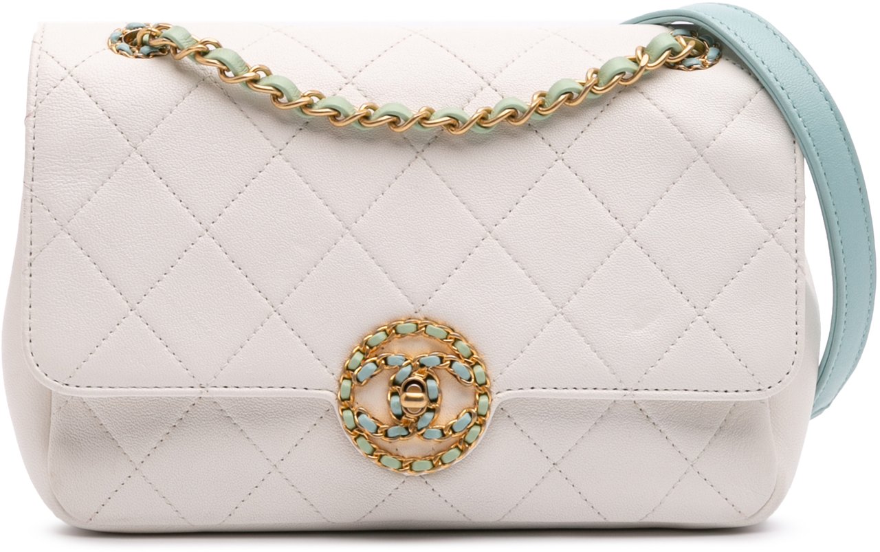 Chanel CC Quilted Calfskin Single Flap Wit