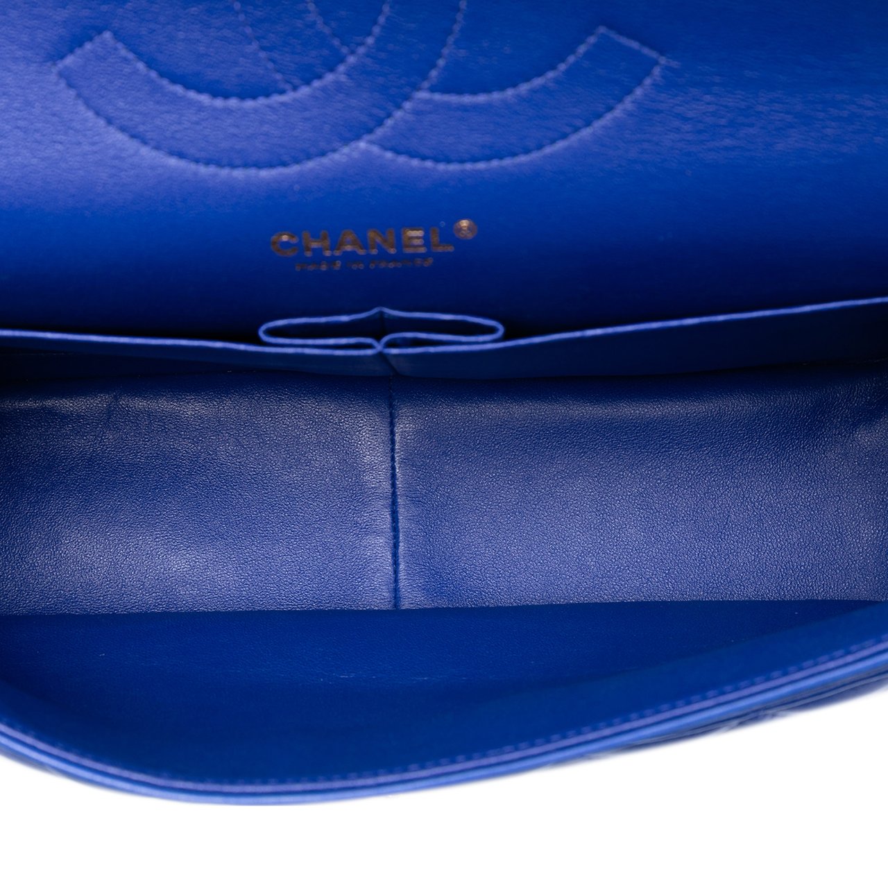 Chanel Jumbo Classic Lambskin Double Flap Blauw