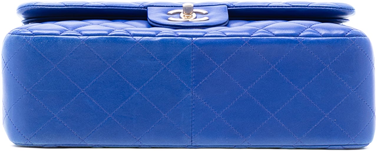 Chanel Jumbo Classic Lambskin Double Flap Blauw