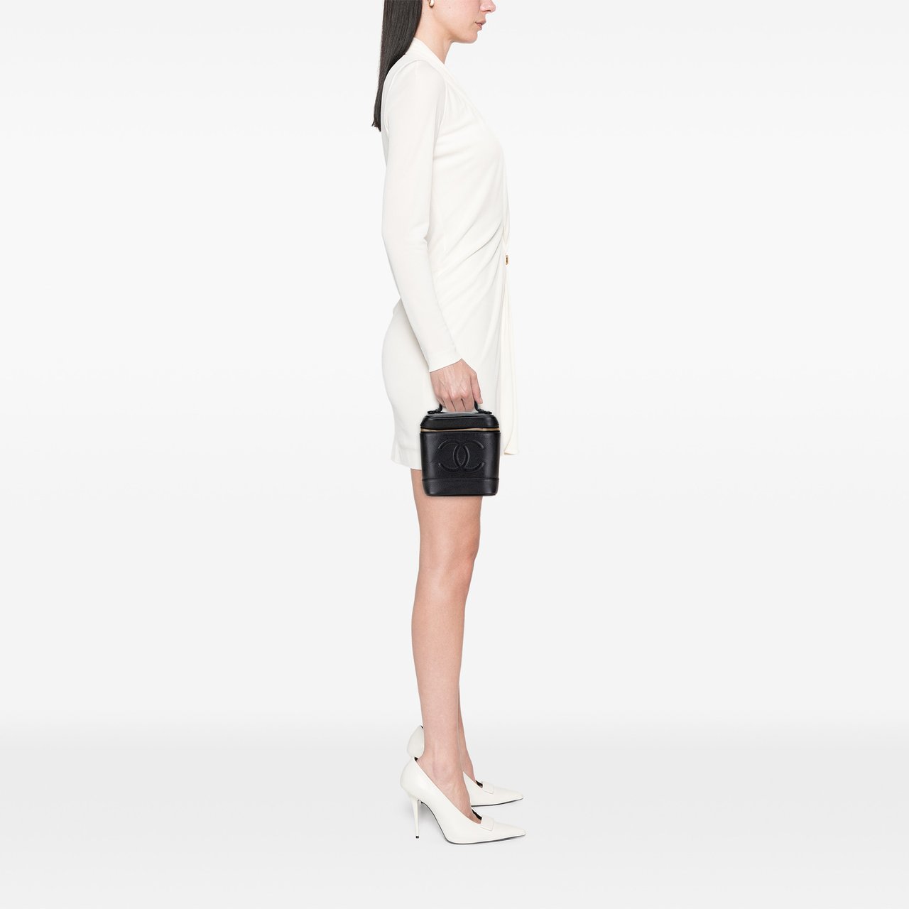 Chanel CC Caviar Vanity Bag Zwart