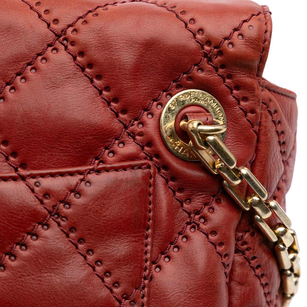 Chanel CC Quilted Calfskin Ultimate Stitch Retro Chain Flap Rood