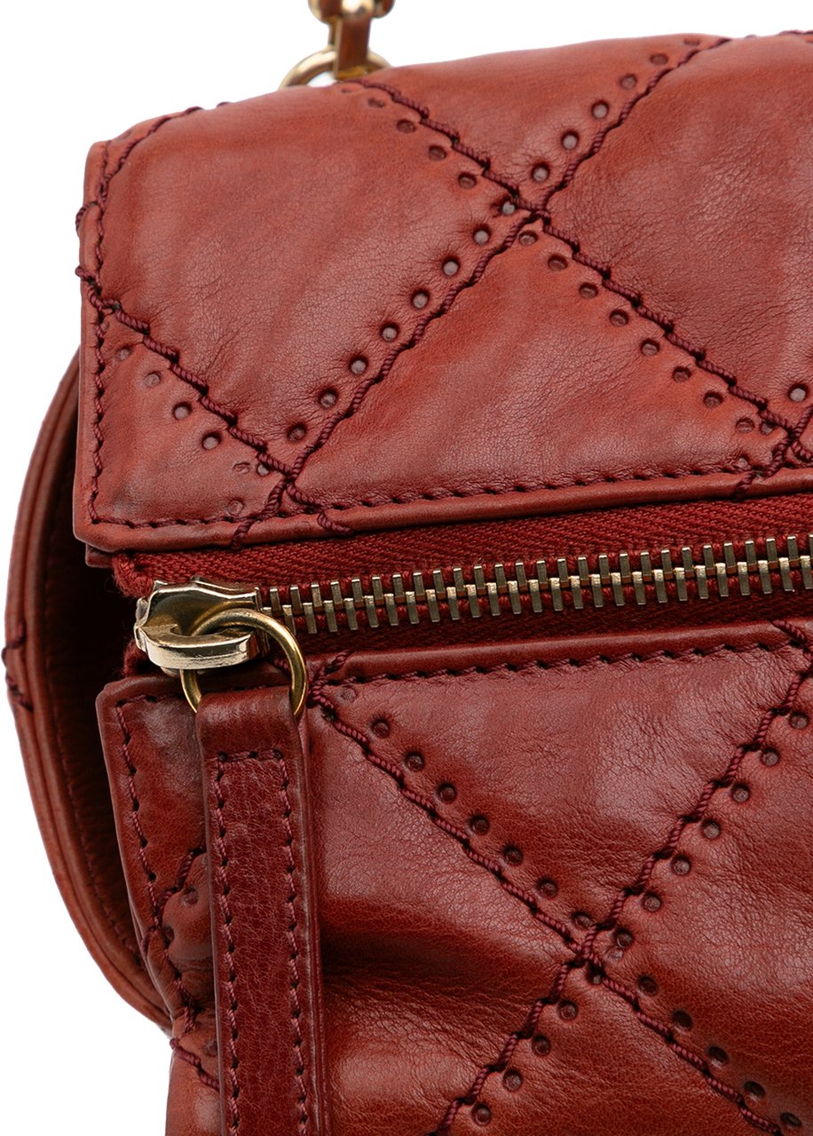 Chanel CC Quilted Calfskin Ultimate Stitch Retro Chain Flap Rood