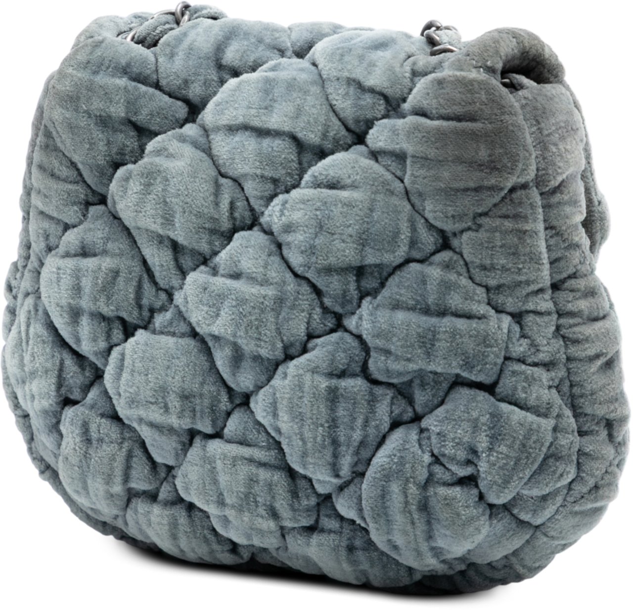 Chanel Paris Moscou Mini Velvet Bubble Quilt Flap Grijs