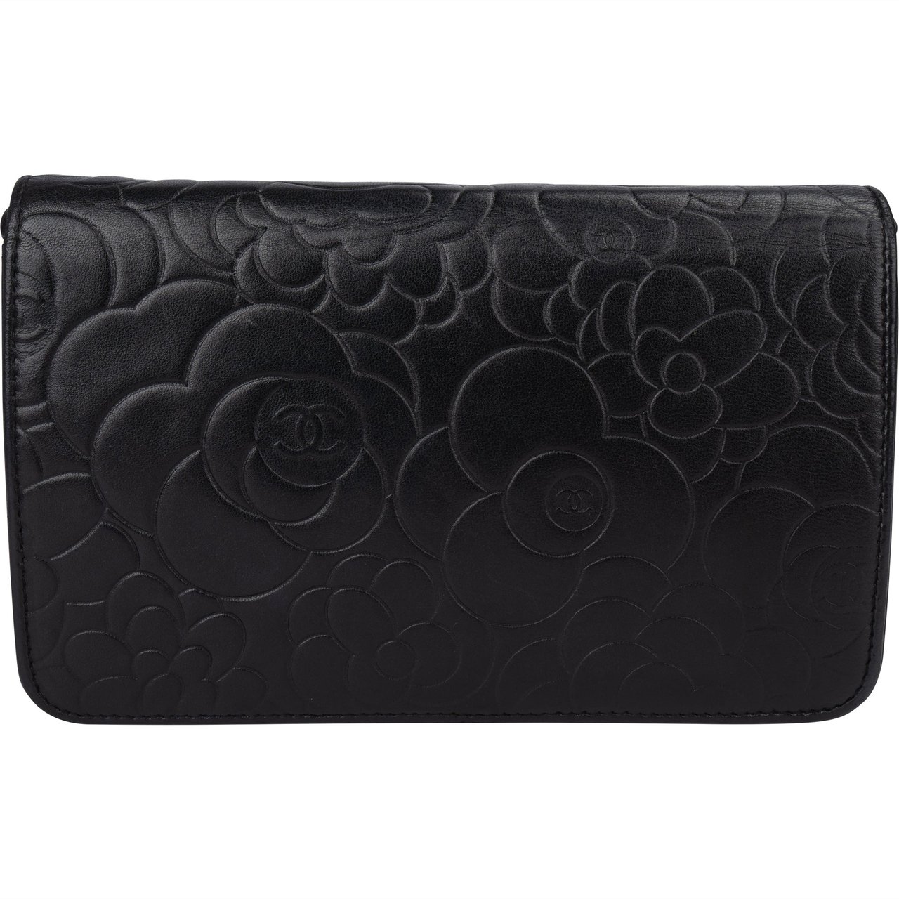 Chanel Chanel Black Camelia Wallet On Chain Crossbody Bag Zwart