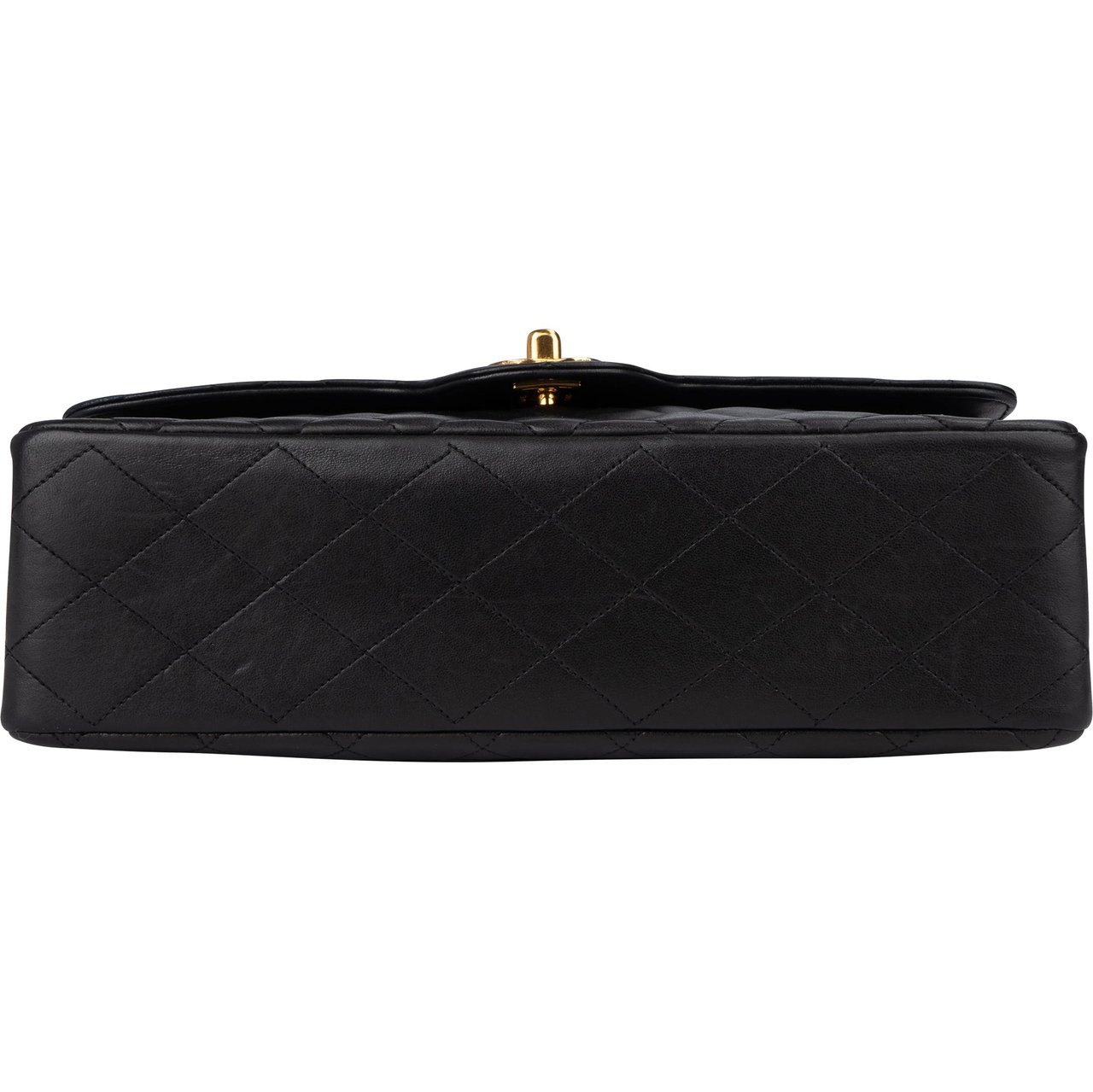 Chanel Chanel Quilted Lambskin 24K Gold Double Flap Crossbody Bag Zwart